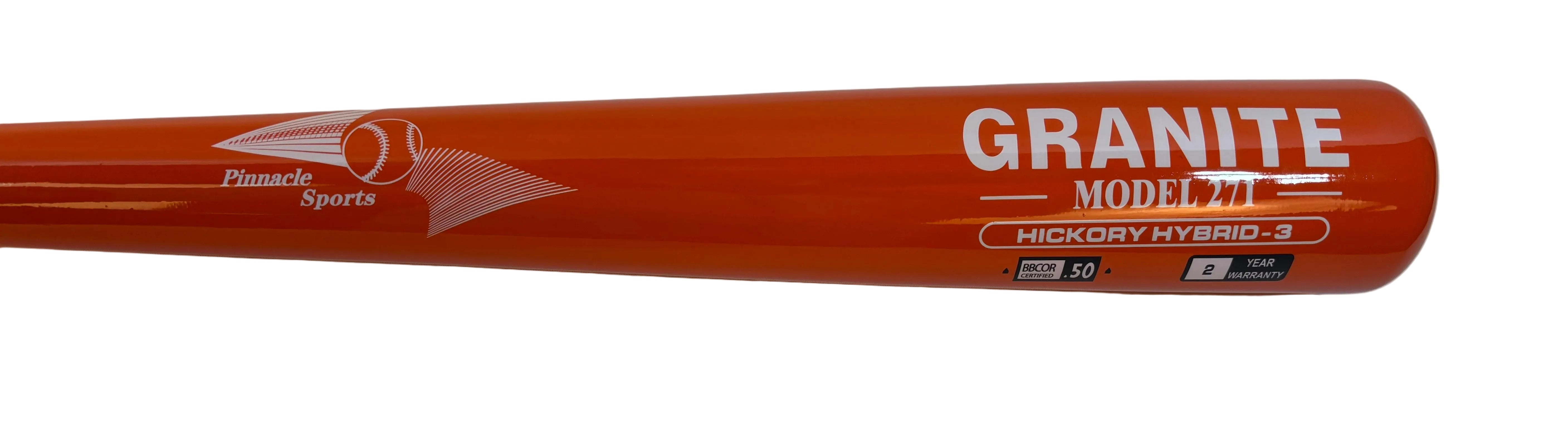 Hickory Wood & Bamboo Baseball Bat Hybrid - Granite Hybrid Series
