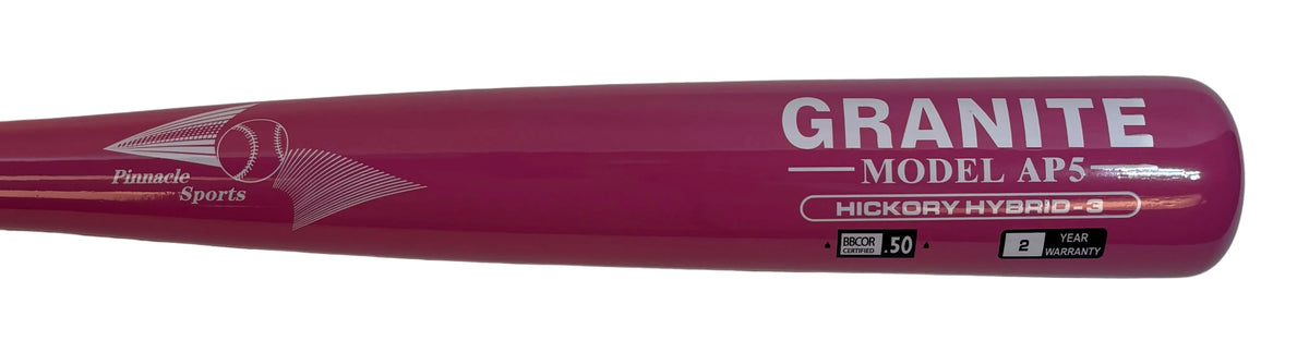 Hickory Wood & Bamboo Baseball Bat Hybrid - Granite Hybrid Series Models SQ29, 271 & 243 Pinnacle Sports - BBCOR Approved - 2 Year Warranty